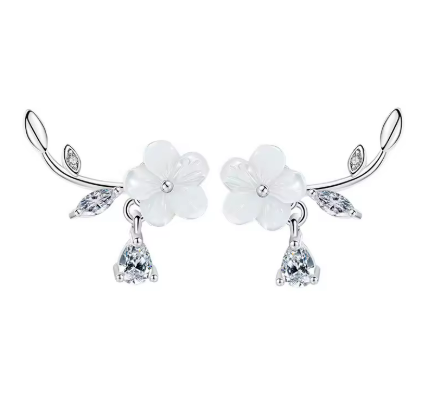 Aretes Flor de plata